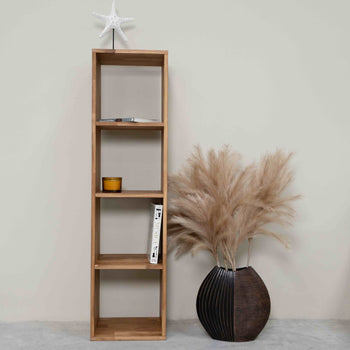 Bookcase Regal 4 solid oak bookcase, 39 x 35 x 150 cm, NordicStory