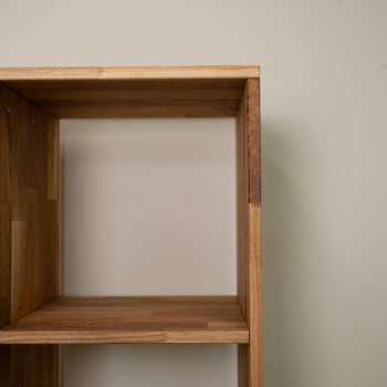 Solid oak bookcase Regal 10, 76 x 35 x 187 cm (76 x 35 x 187 cm) | NordicStory
