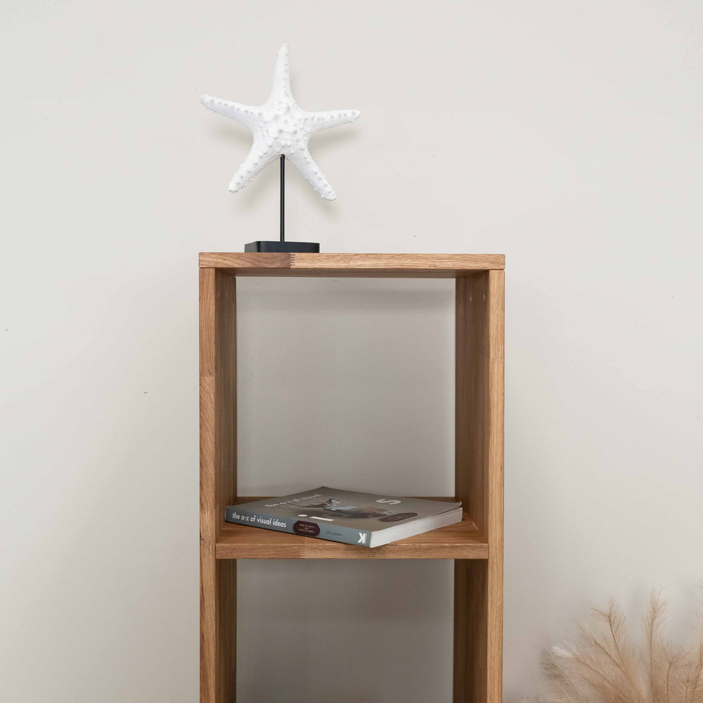 Bookcase Regal 4 solid oak bookcase, 39 x 35 x 150 cm, NordicStory