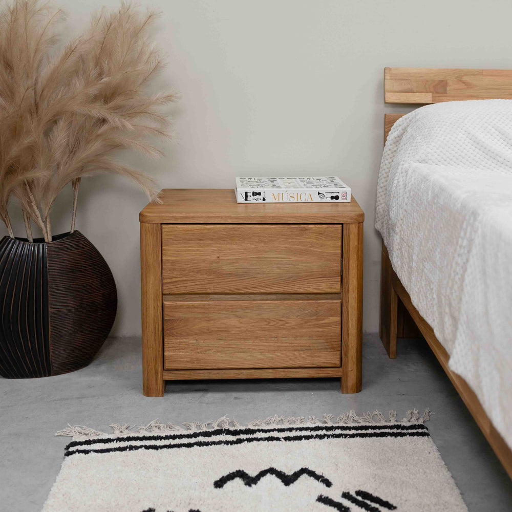 Elsa solid oak bedside table, 56,5 x 44 x 47 cm, NordicStory