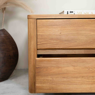 Elsa solid oak bedside table, 56,5 x 44 x 47 cm, NordicStory