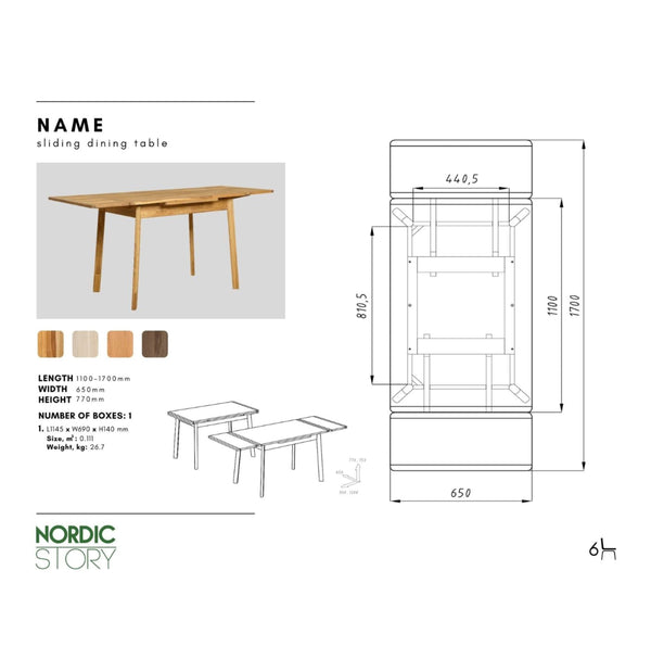 NordicStory Extending dining table in solid oak Mini 1
