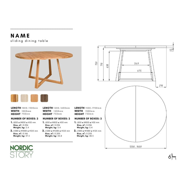 NordicStory Extending dining table in solid oak MOBY