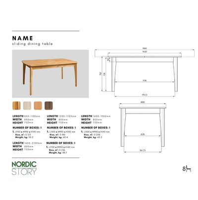 NordicStory Extending dining table in solid oak "Monty".