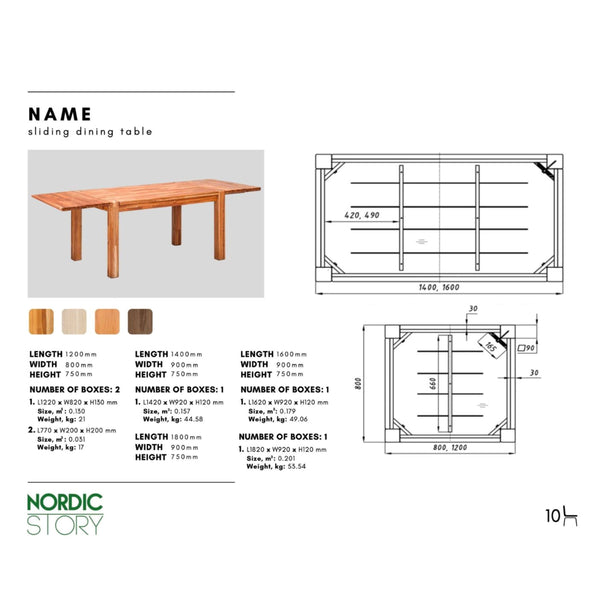 Extending dining table in solid oak Mauritz 1