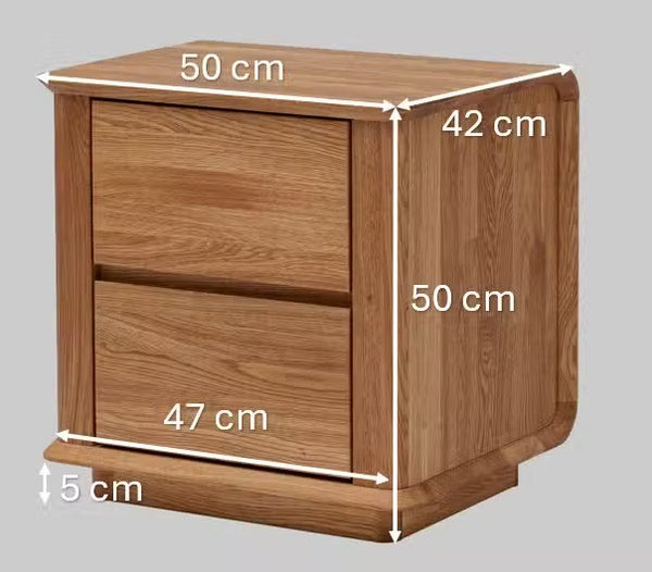 Solvig solid oak bedside table, 50 x 41 x 50 cm. | NordicStory