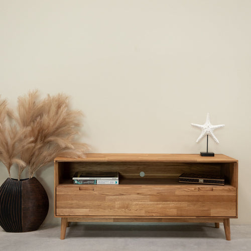 Solid oak TV stand Escandi 2 Roble.Store NordicStory