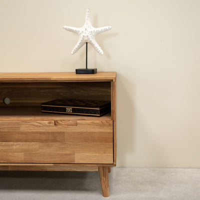 Solid oak TV stand Escandi 2 Roble.Store NordicStory