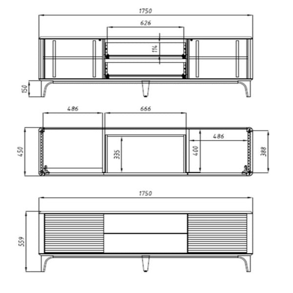 Solid oak wood TV cabinet Oxford NordicStory