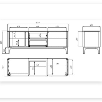 Solid oak TV cabinet Oxford 3.2.2 NordicStory 3.2.2