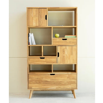 NordicStory Sustainable robe bookcase solid wood bookshelf 