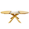 NordicStory Round extendable dining table in solid oak wood 140-200 x 140 x 76cm.