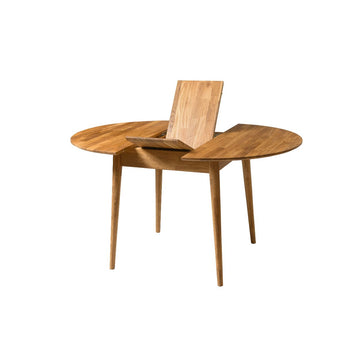 NordicStory Round extendable dining table in solid oak wood 