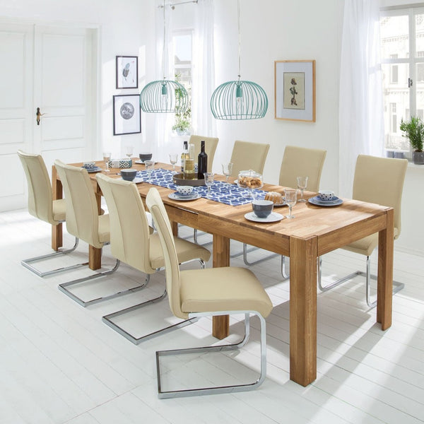 NordicStory Extending dining table made of solid oak wood 