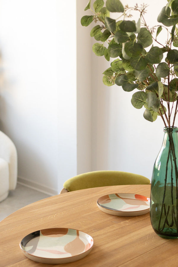 Round extendable dining table in solid oak Holger : NordicStory