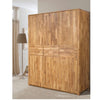 NordicStory Clothes cabinet with 3 doors in solid oak wood