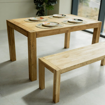 NordicStory Rustic bench made of sustainable solid oak wood