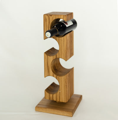 NordicStory Alma oak wine rack, wine stand for 4 bottles