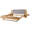 NordicStory "Alina" solid oak bed with headboard and 2 floating bedside tables3