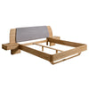 NordicStory "Alina" solid oak bed with headboard and 2 floating bedside tables2