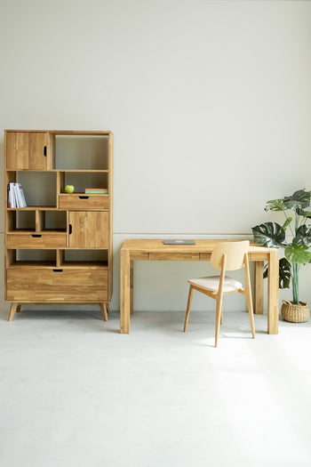 NordicStory Scandinavian sustainable oak solid wood bookcase bookshelf