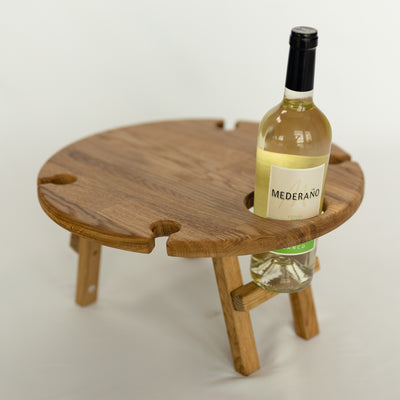NordicStory Mini oak solid wood folding wine table solid wood folding picnic table