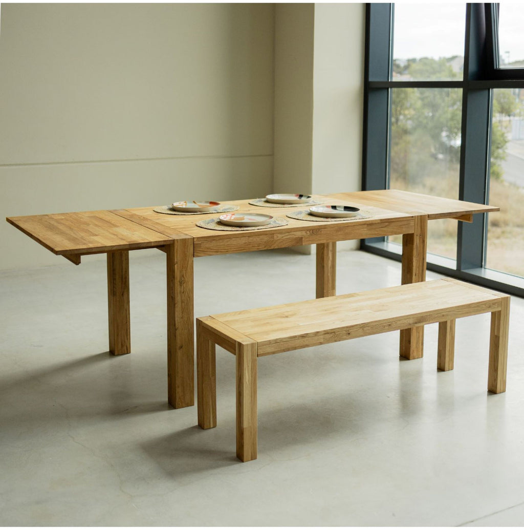 NordicStory Rustic solid oak extending dining table "Provance "1