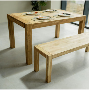 NordicStory Rustic solid oak extending dining table "Provance "5
