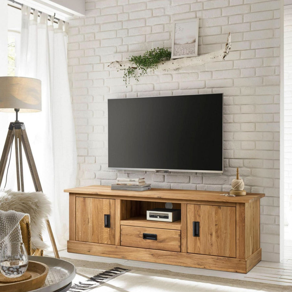 NordicStory Rustic TV cabinet in solid oak wood