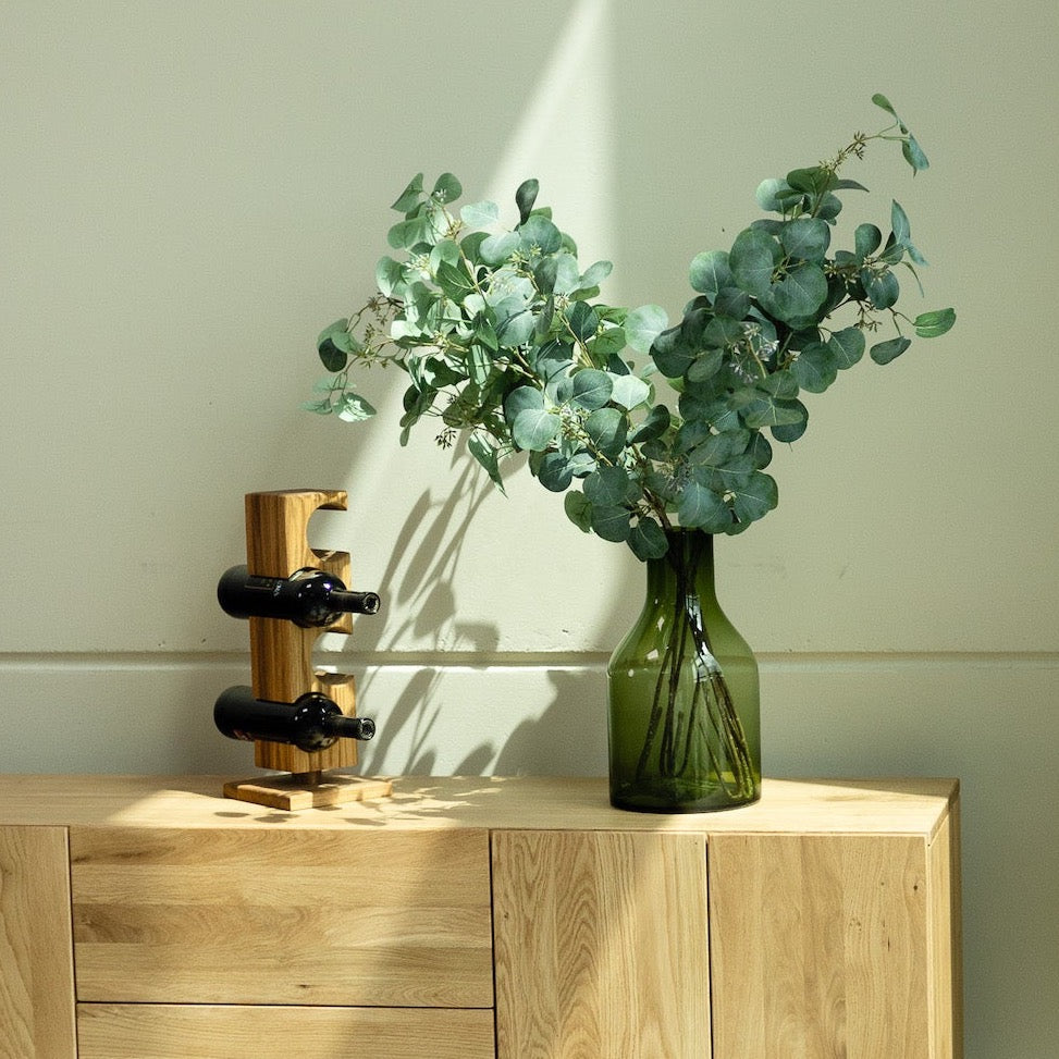 NordicStory Alma oak wine rack, wine stand for 4 bottles