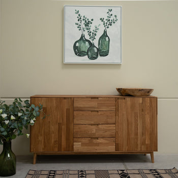 NordicStory Sideboard Chest of drawers "Escandi 3" solid oak 160 x 45 x 84,5 cm.