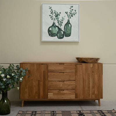 NordicStory Sideboard Chest of drawers "Escandi 3" solid oak 160 x 45 x 84,5 cm.