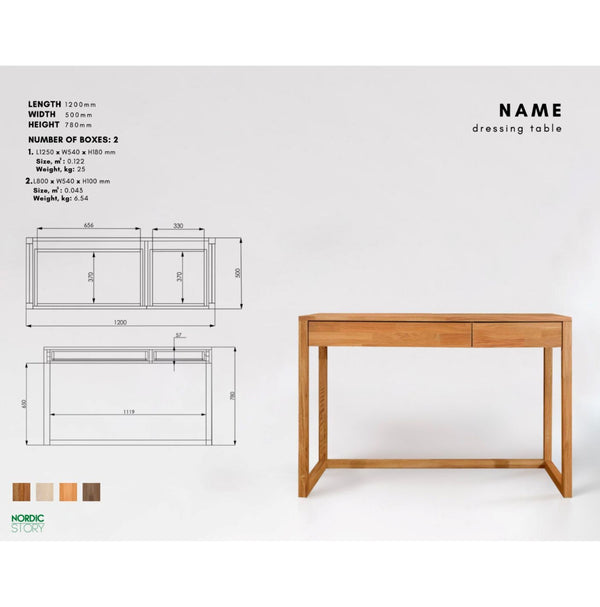 NordicStory Desk table, solid oak dresser Denmark