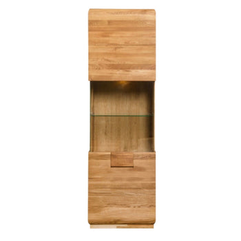 NordicStory Showcase Glass cabinet with glass in solid oak wood 
