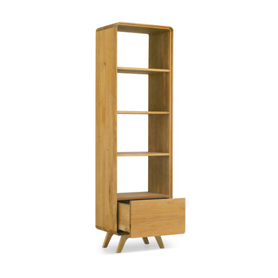 NordicStory Geneva oak solid wood display cabinet, 55 x 40 x 190 cm.