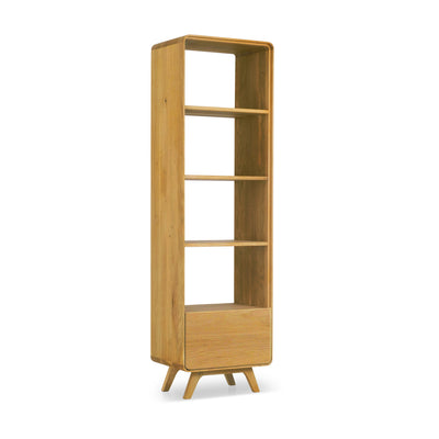 NordicStory Geneva oak solid wood display cabinet, 55 x 40 x 190 cm.