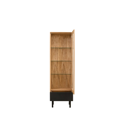 NordicStory Tokio solid oak showcase cabinet with 1 door