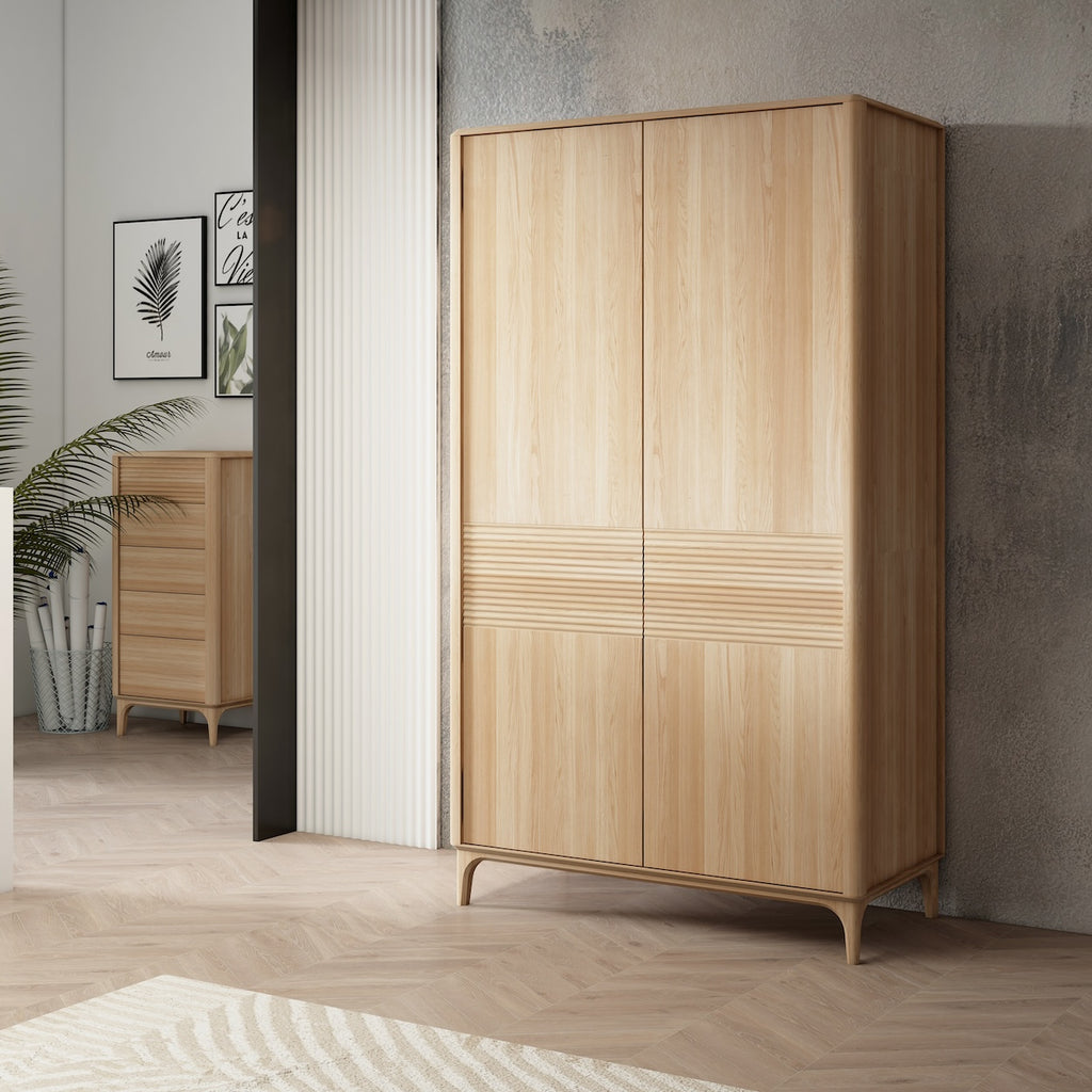 Oxford solid oak closet for clothes 2 OakStore NordicStory