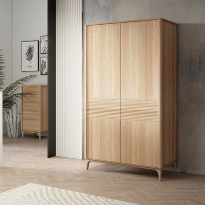 Oxford solid oak closet for clothes 2 OakStore NordicStory