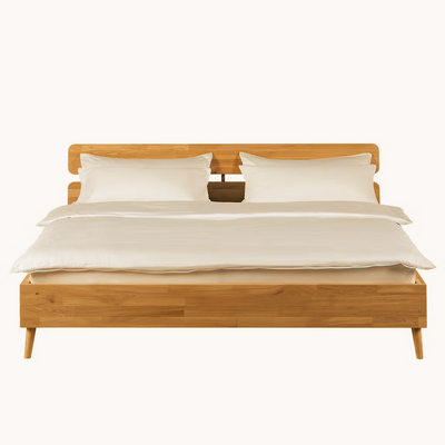 NordicStory Cma solid wood double bed in sustainable oak