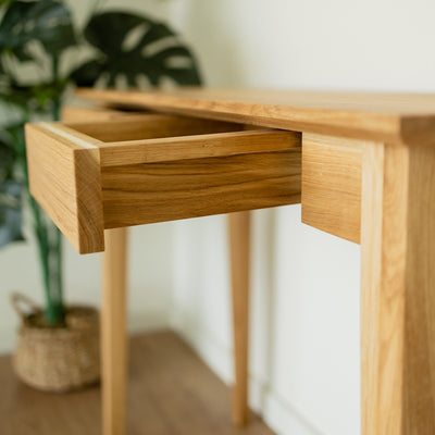 NordicStory Console with 2 drawers in solid sustainable oak wood 