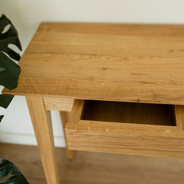 NordicStory Console with 2 drawers in solid sustainable oak wood 