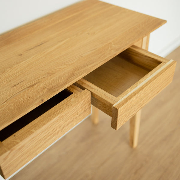 NordicStory Console with 2 drawers in solid sustainable oak wood 