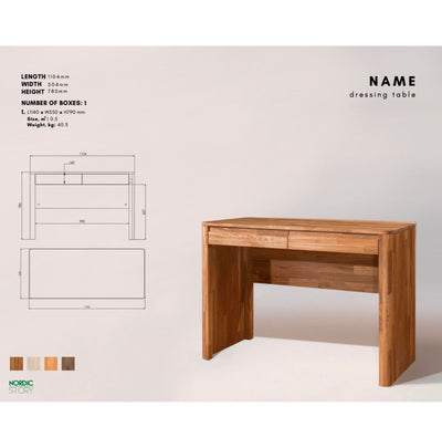 NordicStory Solid oak dressing table "Elsa "1