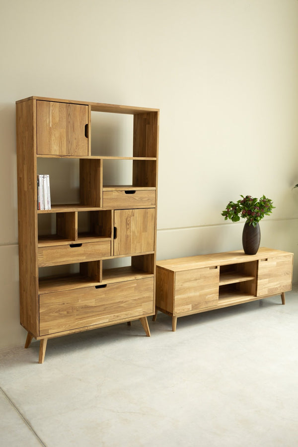 Bookcase Bookcase in solid oak Escandi 3, 100 x 35 x 182.4 cm | NordicStory