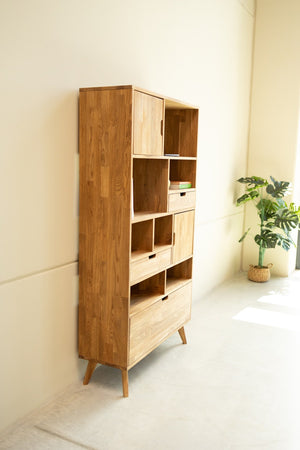 Bookcase Bookcase in solid oak Escandi 3, 100 x 35 x 182.4 cm | NordicStory