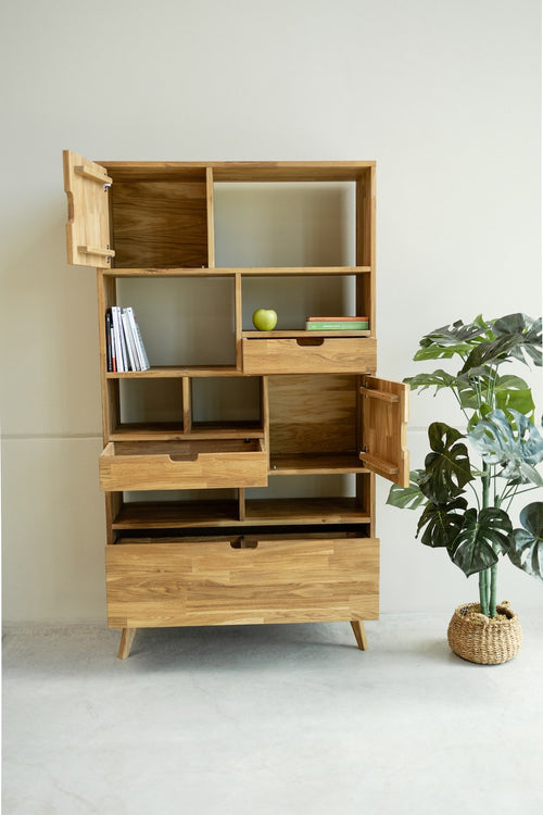 Bookcase Bookcase in solid oak Escandi 3, 100 x 35 x 182.4 cm | NordicStory