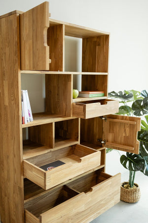 Bookcase Bookcase in solid oak Escandi 3, 100 x 35 x 182.4 cm | NordicStory