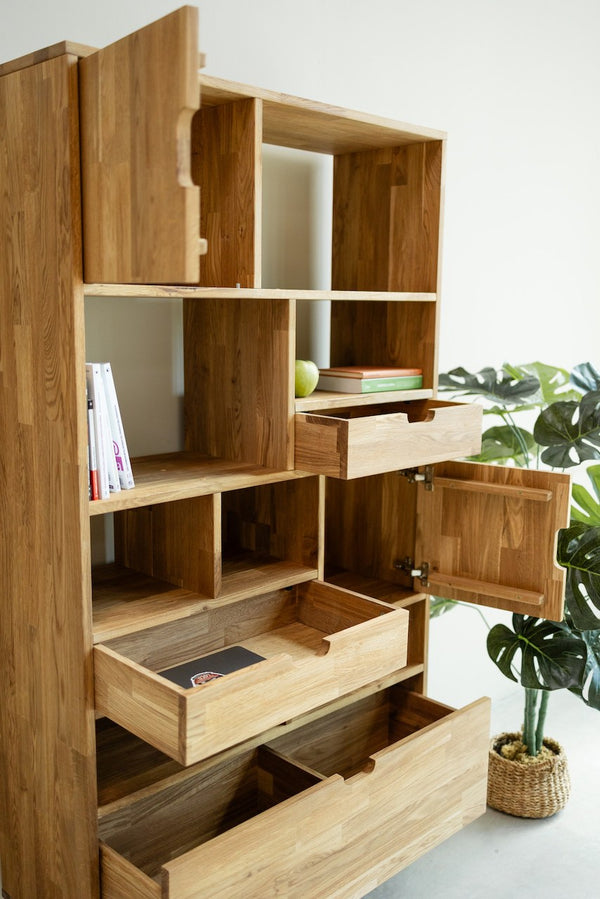 Bookcase Bookcase in solid oak Escandi 3, 100 x 35 x 182.4 cm | NordicStory