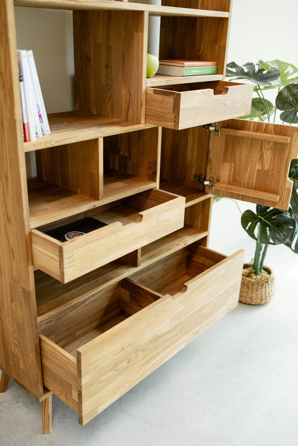 Bookcase Bookcase in solid oak Escandi 3, 100 x 35 x 182.4 cm | NordicStory